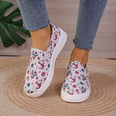 Halloween Skeleton Print Horror Lightweight Canvas Sneakers