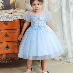 Girls' Puff Sleeve Princess Dress