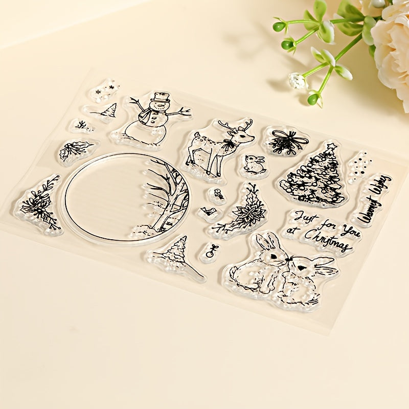Christmas Collection Decorative Pattern Transparent Rubber Stamp