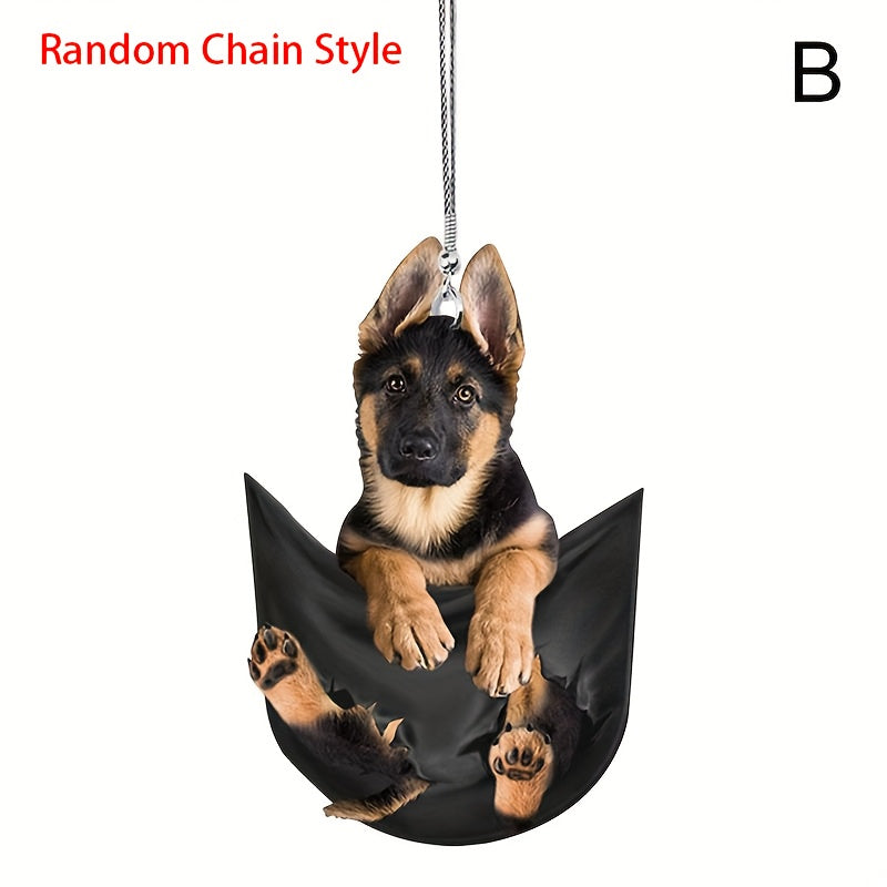 Dog Hanging Ornament Funny Cartoon Car Backpack Chain Rear Animal Pendant