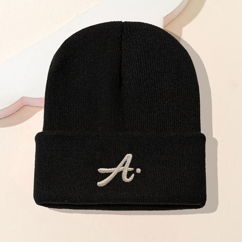 Men's A Embroidered Knit Hat