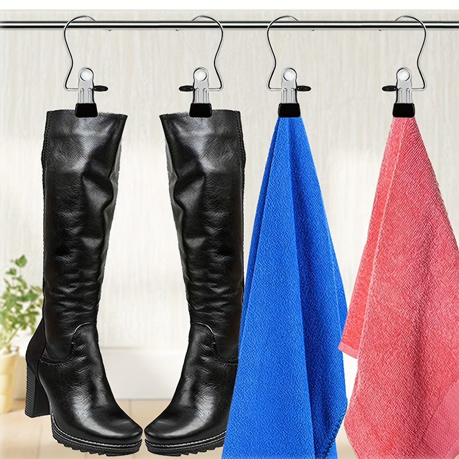 20pcs Non-slip Hanger Clip Set 360 Rotatable Boot Hook Metal Clip