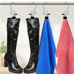 20pcs Non-slip Hanger Clip Set 360 Rotatable Boot Hook Metal Clip