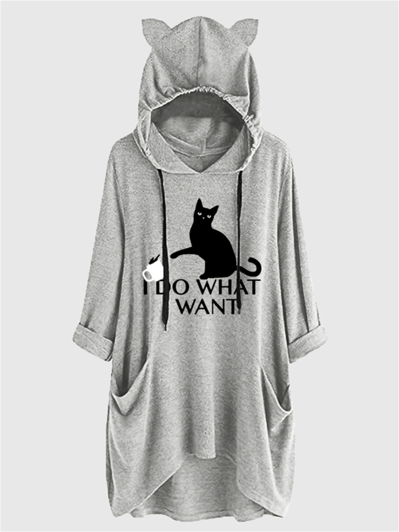 Women's Cartoon Graphic 3D Ears Hoodie
