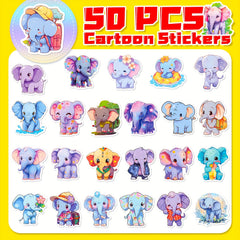 Elephant Family Stickers Kids Painted Animal Graffiti Stickers