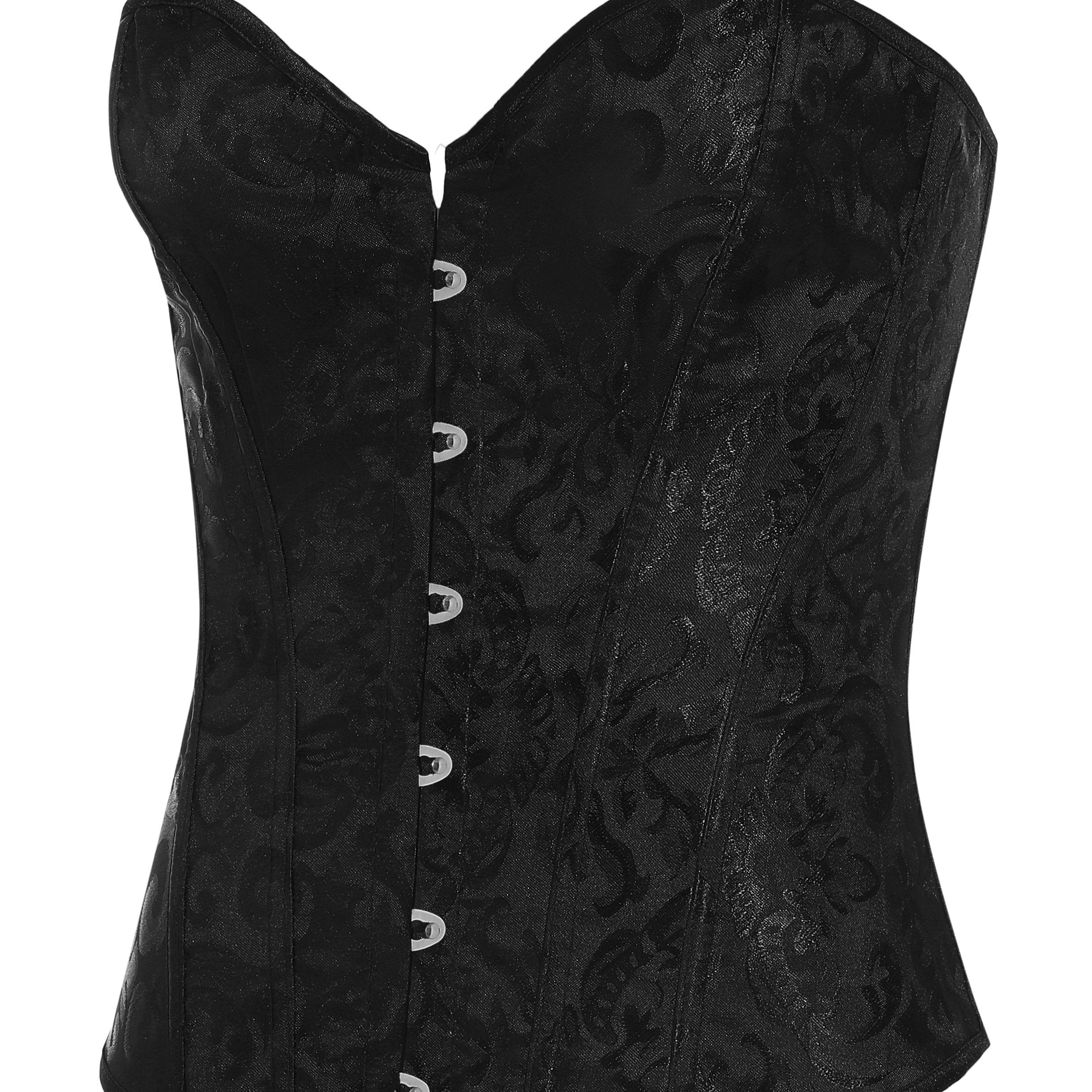 Jacquard Strapless Corset Bustier Lace Up Slimmer Body Shaper