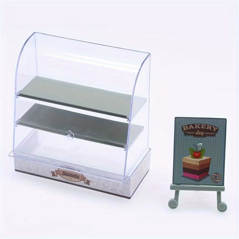 Mini Cake Cabinet Toy Display for Dollhouse Food Play Model & Dessert Scene