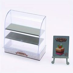 Mini Cake Cabinet Toy Display for Dollhouse Food Play Model & Dessert Scene