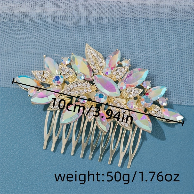 Girls Rhinestone Hairpin Crystal Leaf Hairpin