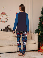 Christmas Print Pajama Set Long Sleeve Top & Pants Women's Sleepwear