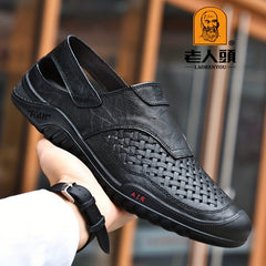 LAORENTOU Men's Leather Sandals for Hiking Trekking