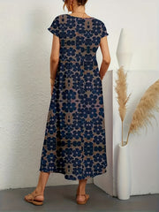 Floral Print Vintage Midi Dress Women's Clothing
