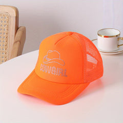Rhinestone Decor Couple Baseball Cap Adjustable Candy Sun Hats