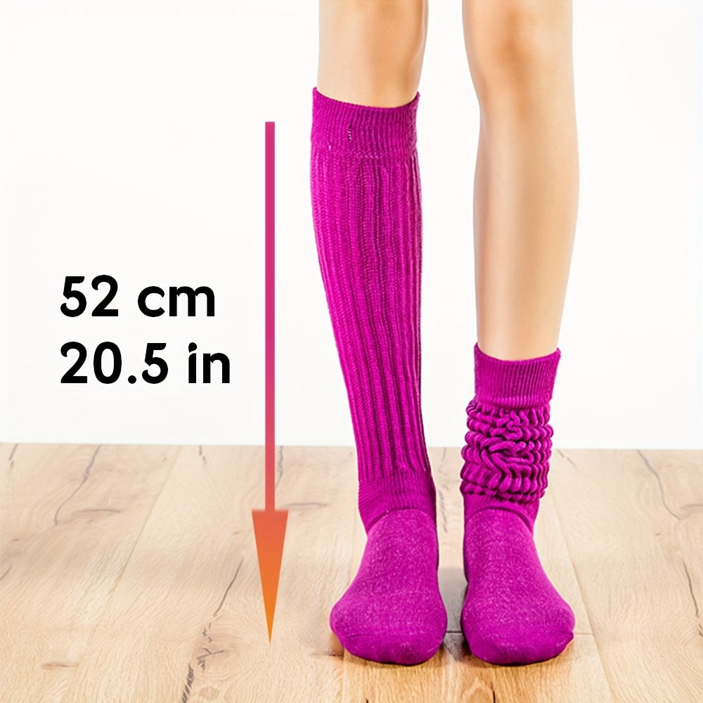 Slouchy Socks Solid Warm Scrunchie Socks Women's Stockings & Hosiery