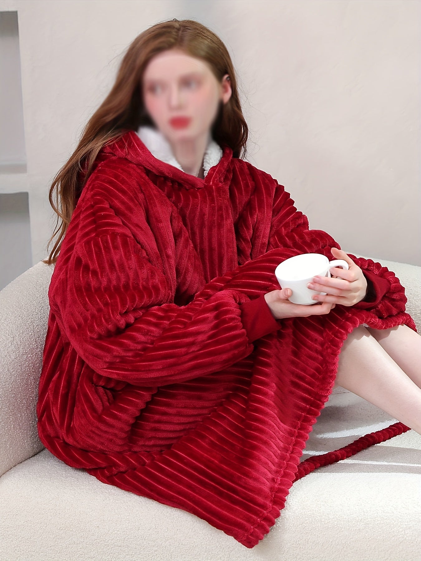 Hooded Fleece Nightgown with Pockets