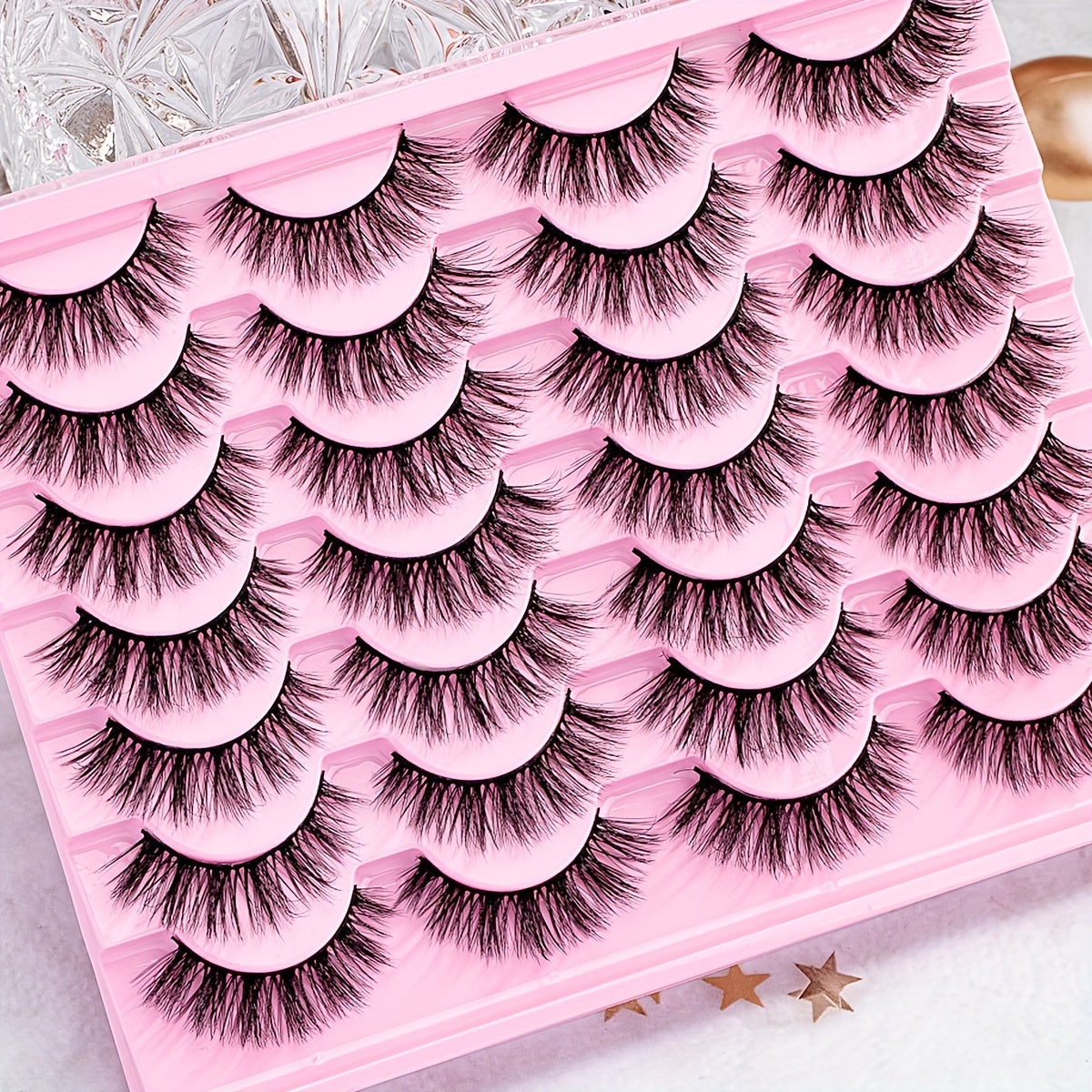 14 Pairs 3D Faux Mink False Eyelashes - Dramatic Cat Eye Look