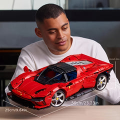 Red Sports Car Building Block Toy Set for Adults