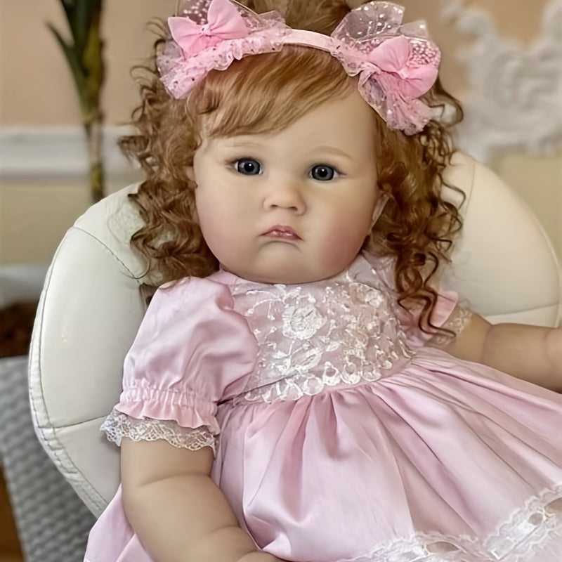 24in Reborn Toddler Princess Doll High Hand Painted Rooted Long Curly Hair