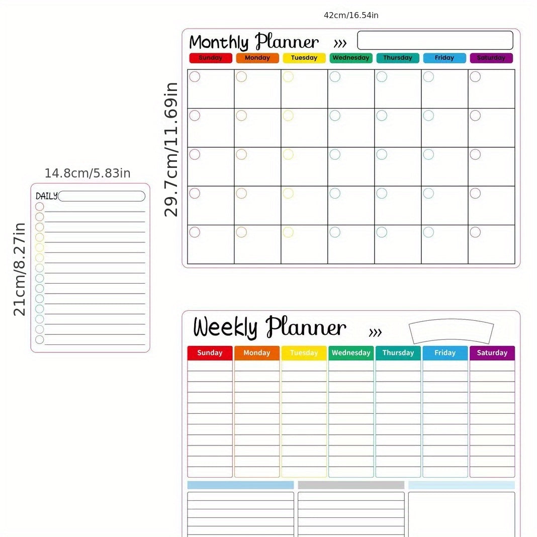 5pcs 10pcs Magnetic Monthly Plan Weekly Plan Note Card Set Refrigerator Sticker