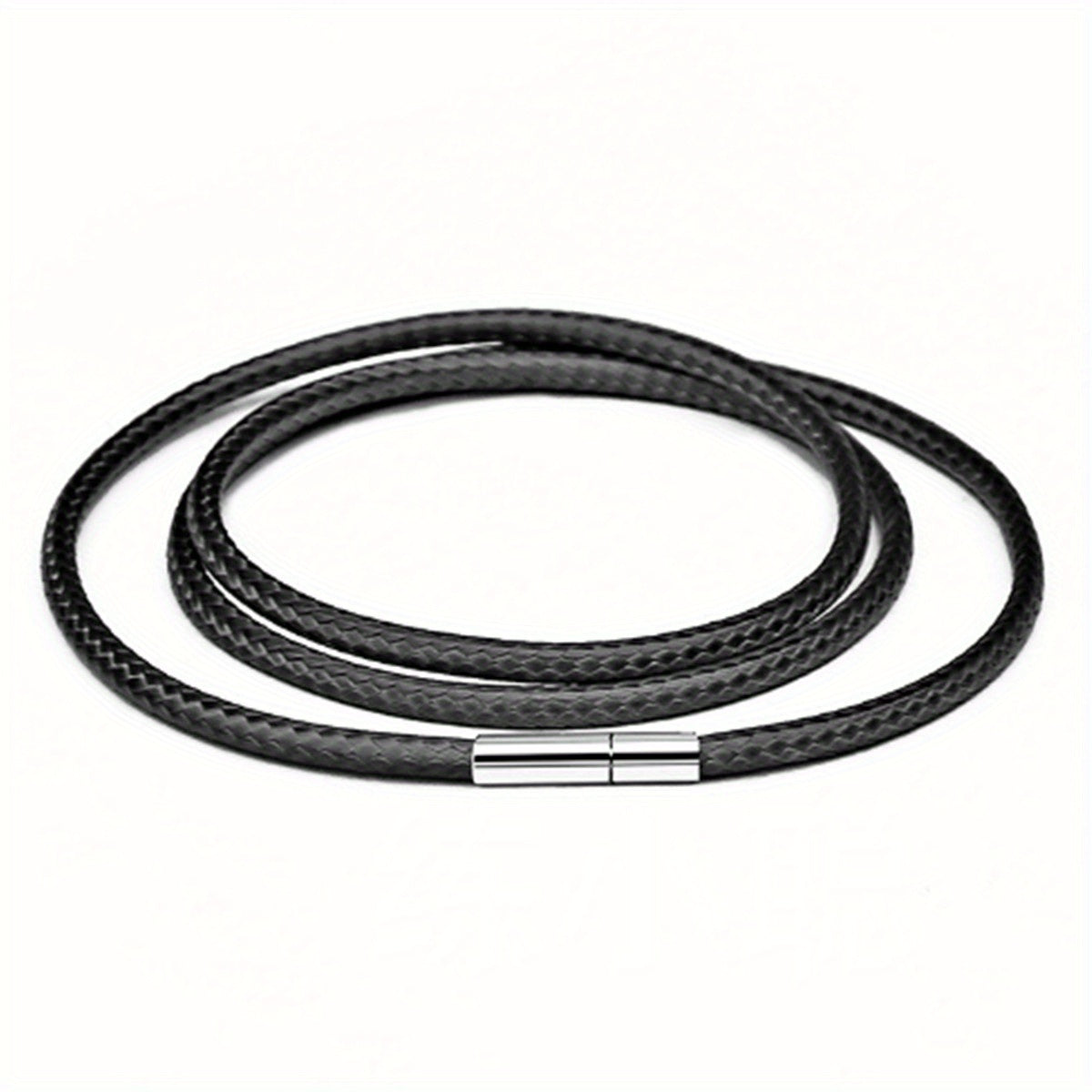 3mm Wax Leather Cord Choker Necklace Stainless Steel Clasp Thin 16 30 Mens
