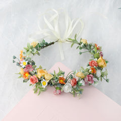 Rose Rattan Wreath Headband Sweet Hair Accessories