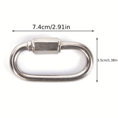 1pc Stainless Steel Screw Lock Carabiner Quick Link Safety Snap Hook
