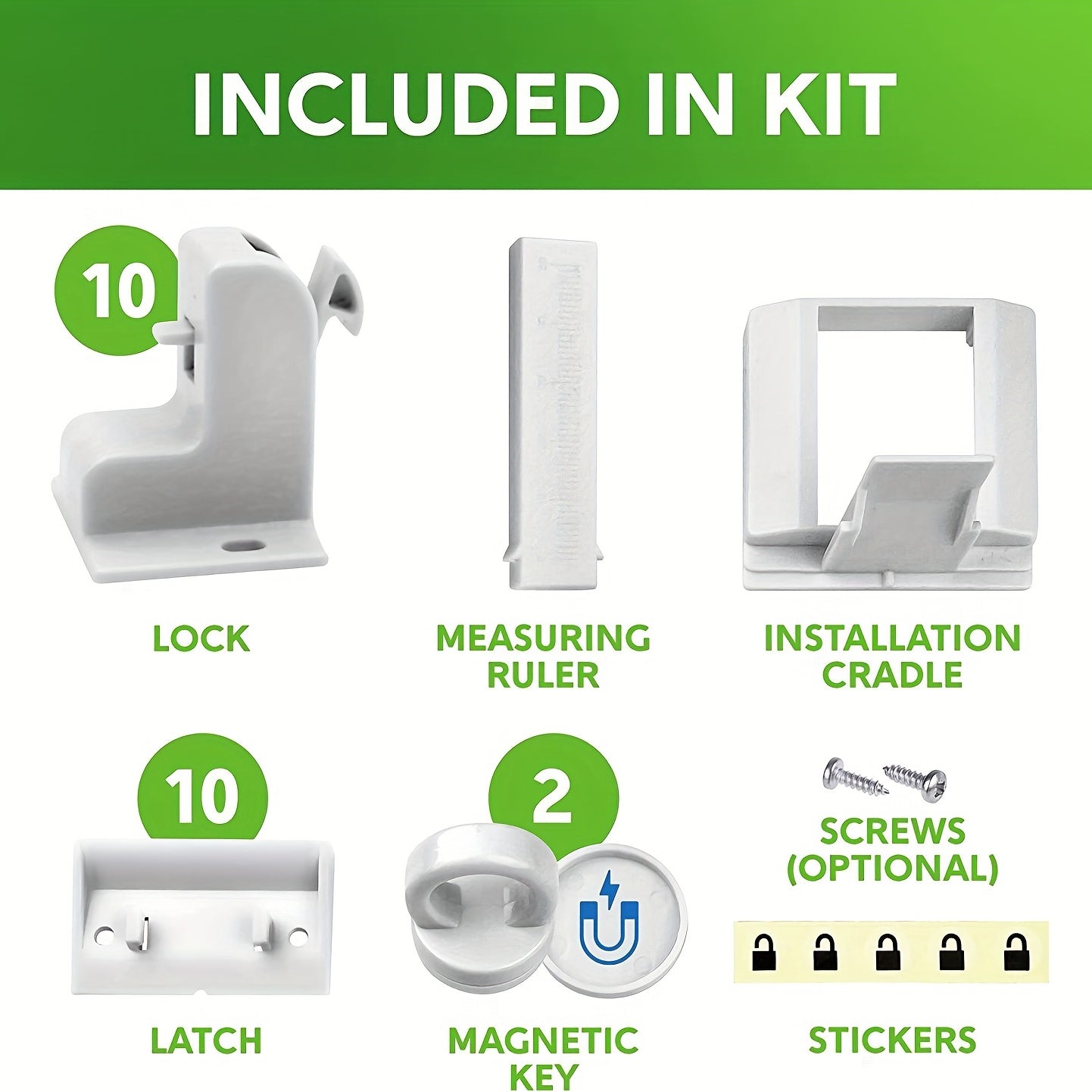 10 Magnetic Baby Safety Locks 2 Keys Easy Installation