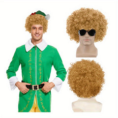 Men's Curly Wig Elf Halloween Disco Rock 70s Wig Cosplay Synthetic Wig