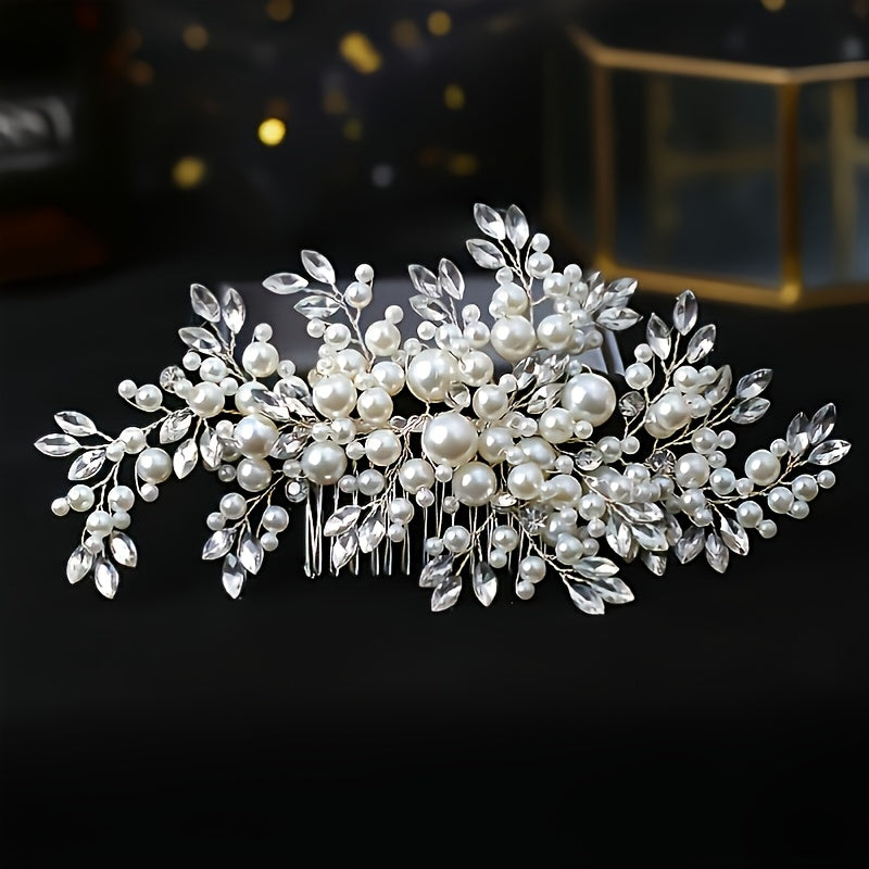 Bridal Pearl & Crystal Hair Comb for Wedding