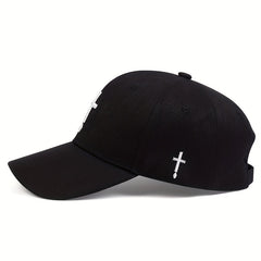 Cross Embroidery Baseball Cap Adjustable Dad Hats