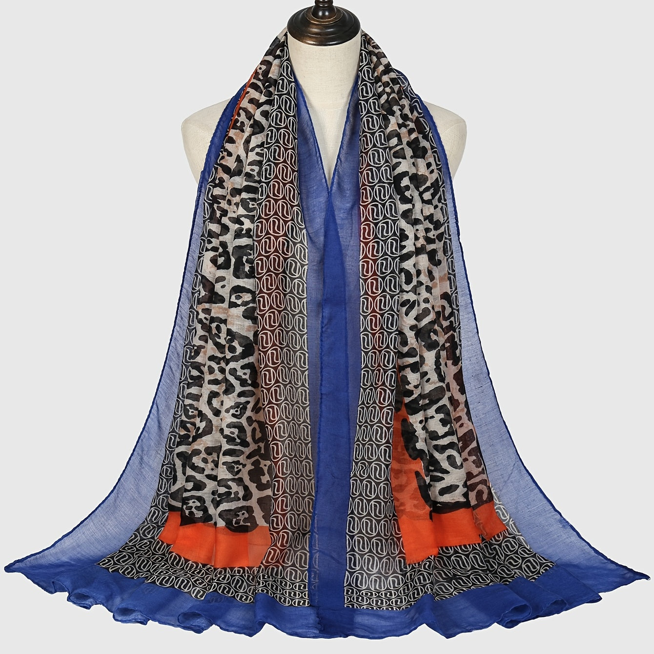 Vintage Print Thin Scarf Shawl Beach Towel Yarn Scarf Casual Sunscreen Large