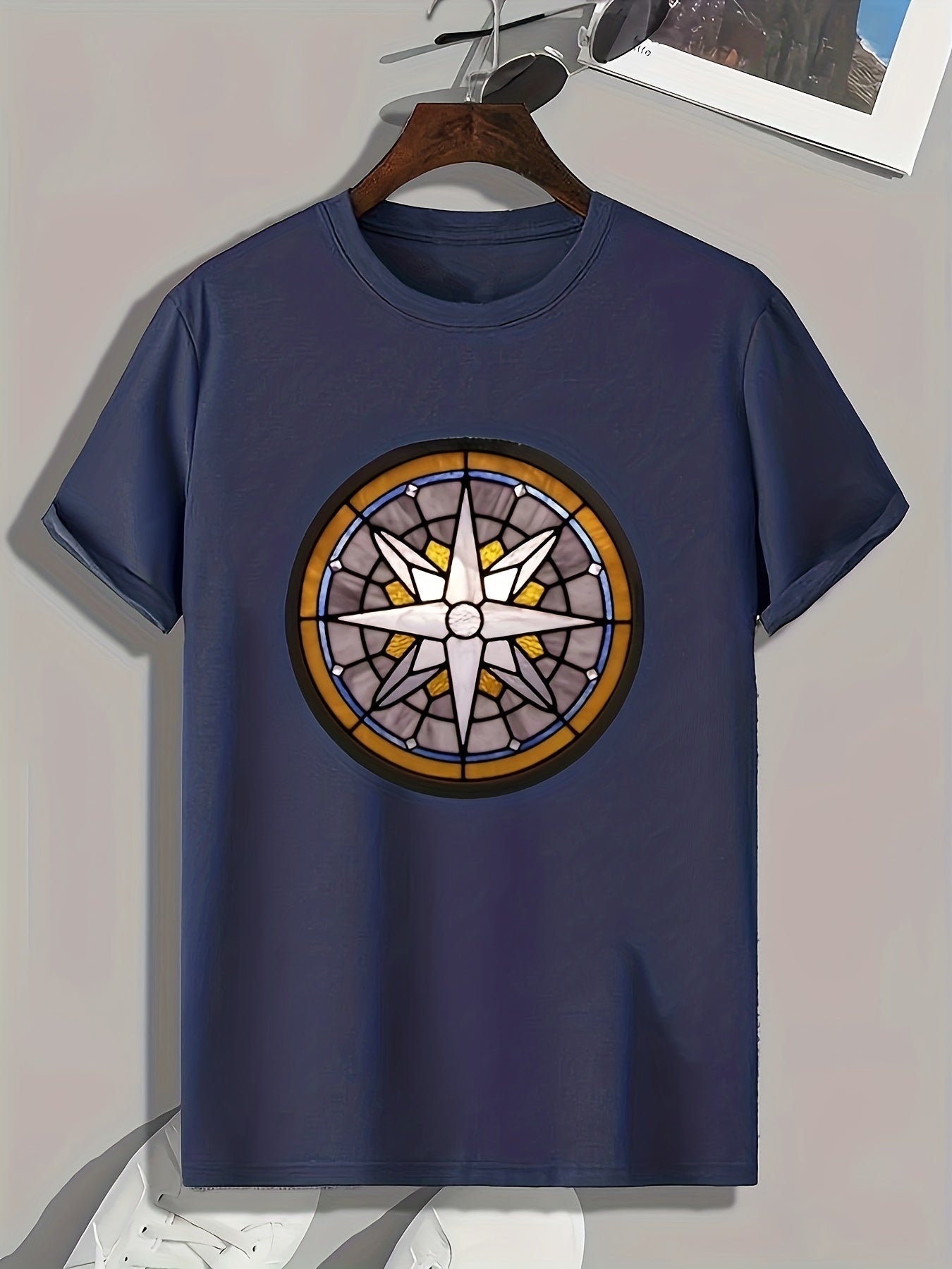 Symbol Pattern Print Men's Sports T-shirt for Fitness