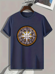 Symbol Pattern Print Men's Sports T-shirt for Fitness