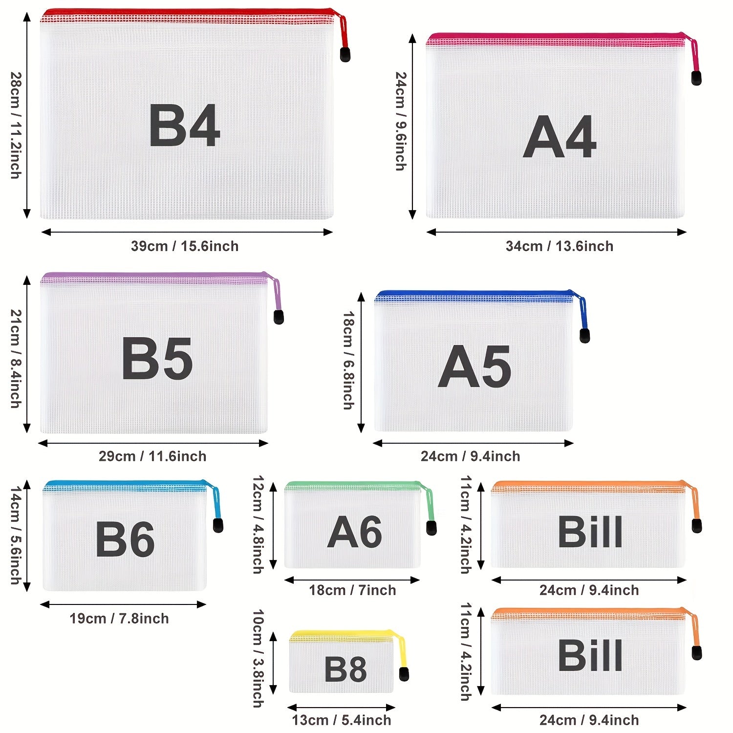 30 Mesh Zipper Pockets for Cross Stitch and Organized Storage