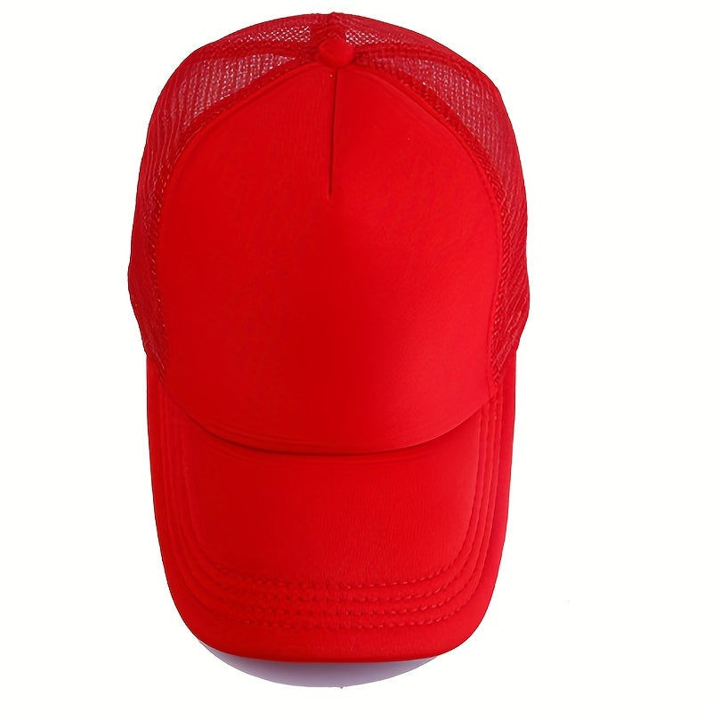 Red Mesh Baseball Cap Sun Protection Hat
