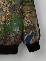 Pixel Map Print Boys Sweatshirt Long Sleeve Pullover Top