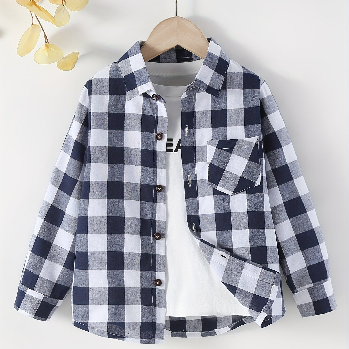 Boys Plaid Shirts Long Sleeve Button Down Tops Spring Fall Outwear