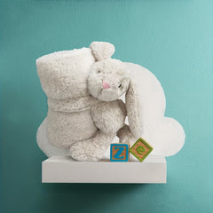 Fluffy Bunny Baby Stuffy Blanket Soother Office Bed Sofa Plane Blanket