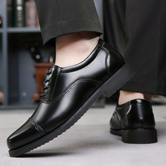 Men's Casual Work Shoes Microfiber Leather Rubber Sole Lace Up Large Size