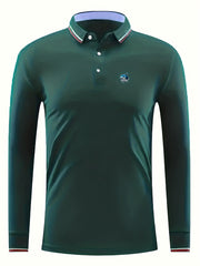 Men's Vintage Shark Print Polo Shirt Casual Slightly Stretch