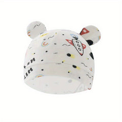 Newborn Cotton Baby Hat With Cartoon Embroidery For Kids
