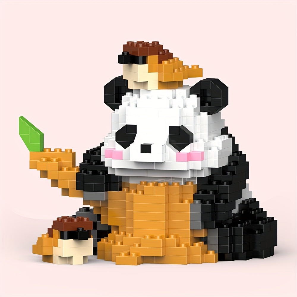 Panda Feeding Sparrow Building Blocks Toy