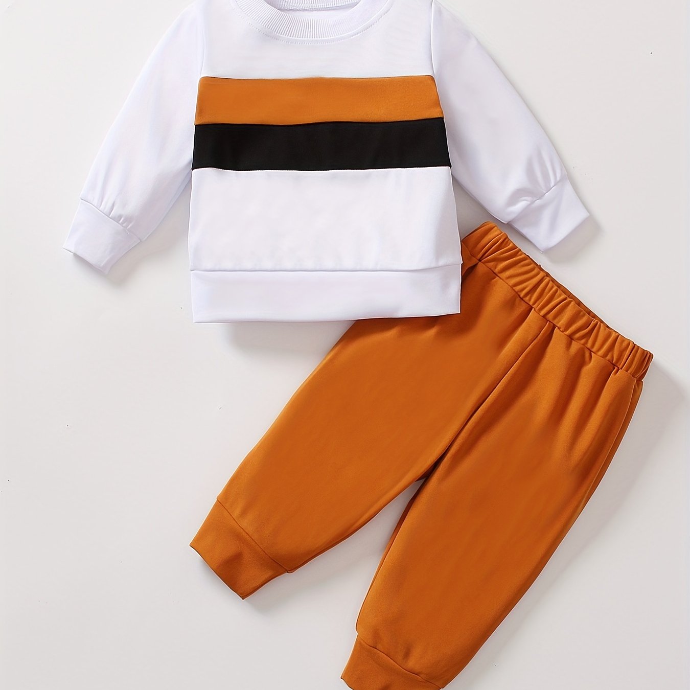Toddler Boys Sweatshirt Top & Sweatpants 2pcs Outfit for 0-2 Years
