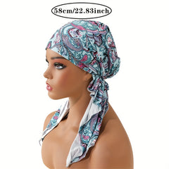 Boho Paisley Print Turban Cap Head Scarf Vintage Elastic Headwraps