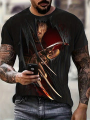 Men's Horror Pattern Print Short Sleeve T-shirt