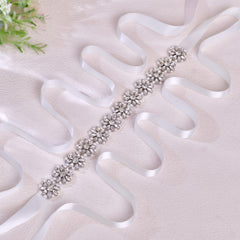 Bridal Sash with Pearls & Rhinestones Waist Belt for Weddings