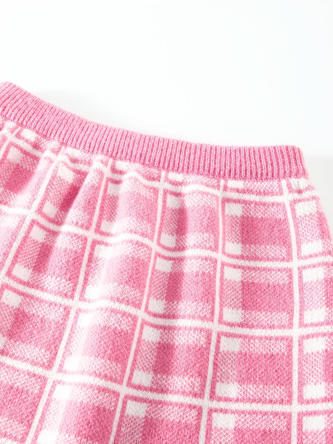 Girls Plaid Knit Sweater & Skirt Set - Autumn/Winter