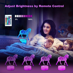 Horse Night Light for Kids with Remote & Smart Touch Lamp