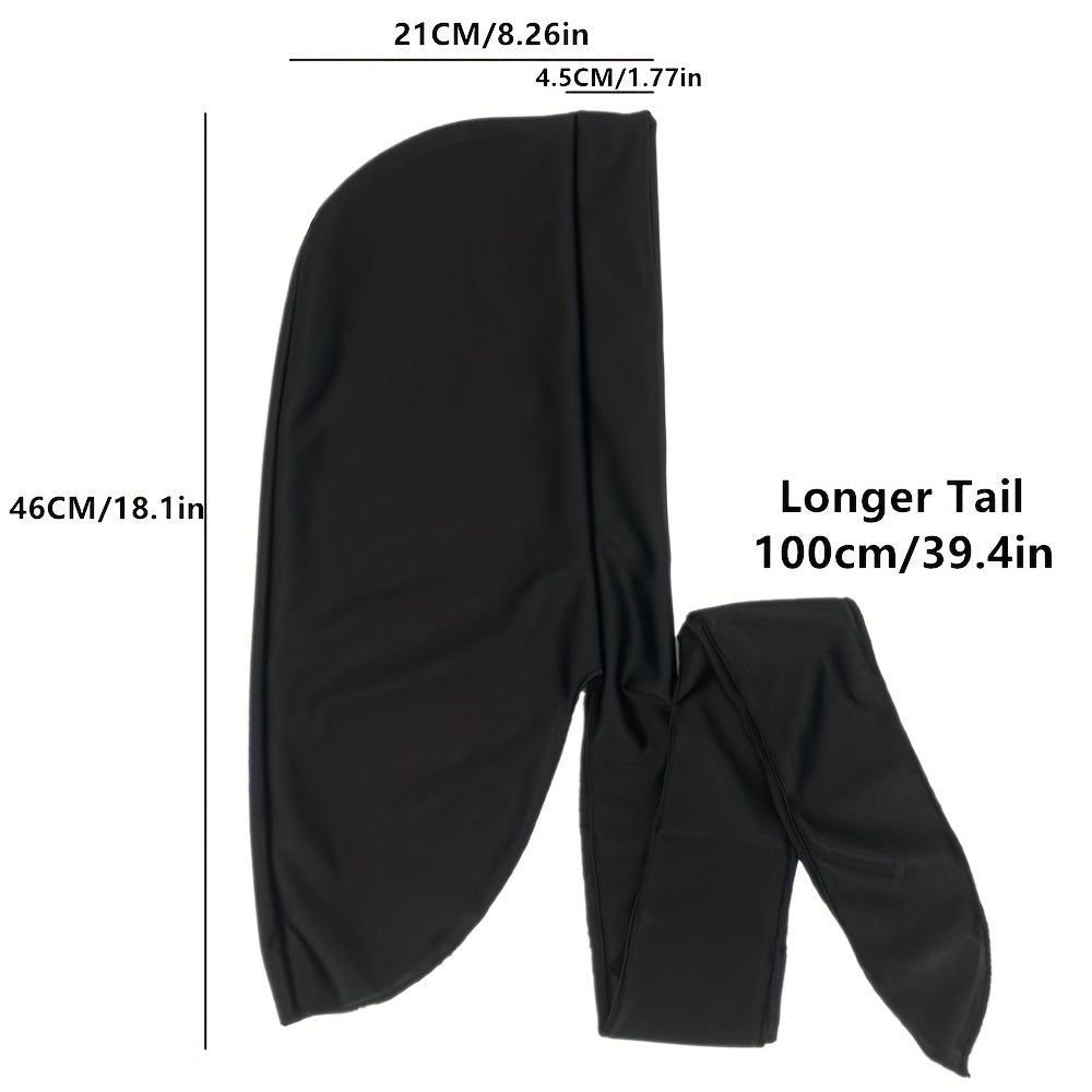 Men's Satin Durag Soft Doo Rag 360 Waves Long Tail Bandana Headcloth