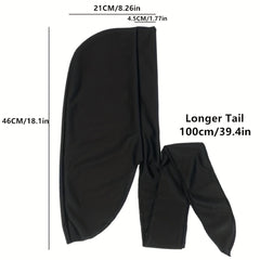 Men's Satin Durag Soft Doo Rag 360 Waves Long Tail Bandana Headcloth